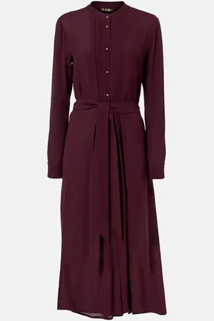 Loro Piana Abito midi Hattie in crêpe di seta