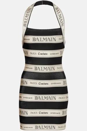 Balmain Abito corto in jacquard a righe