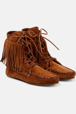 PARIS TEXAS Stivaletti Indiana in suede con frange