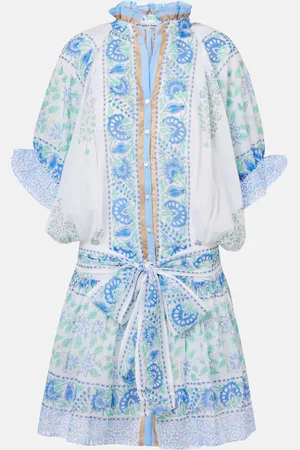 Juliet Dunn Miniabito in cotone con stampa paisley