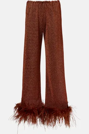 Oseree Oséree Pantaloni Lumière Plumage con piume