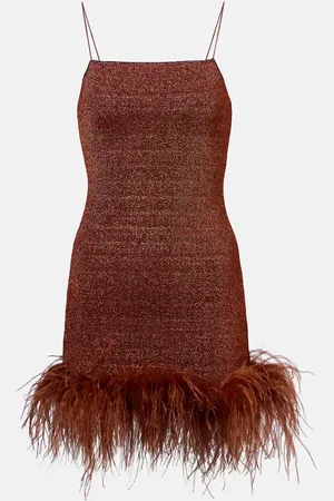Oseree Oséree Abito corto Lumière Plumage con piume