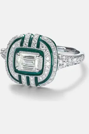 Kamyen Anello Art Deco in oro bianco 18kt con diamanti