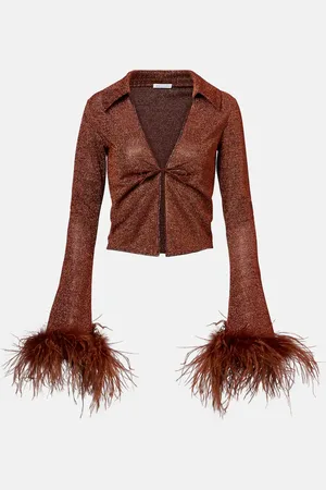 Oseree Oséree Blusa Lumière Plumage rifinita con piume
