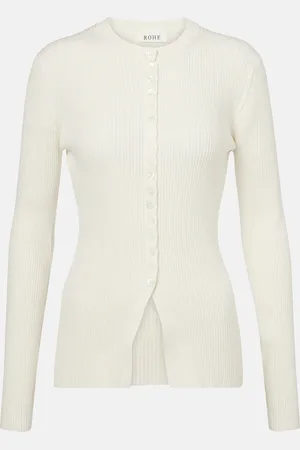 Rohe Róhe Cardigan in crêpe di cotone a coste