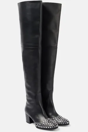 Alaïa Alaïa Stivali cuissardes in pelle con borchie