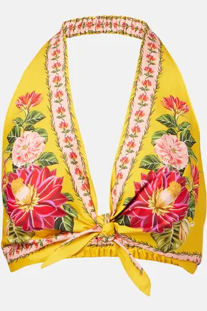 Farm Rio Top cropped Spring Awakening in cotone