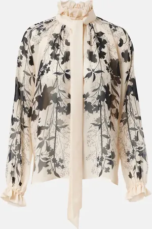La DoubleJ Blusa Cerere in seta con stampa floreale