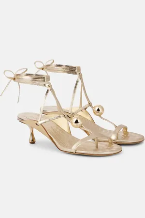 Jimmy Choo Sandali Zyra 50 in pelle metallizzata