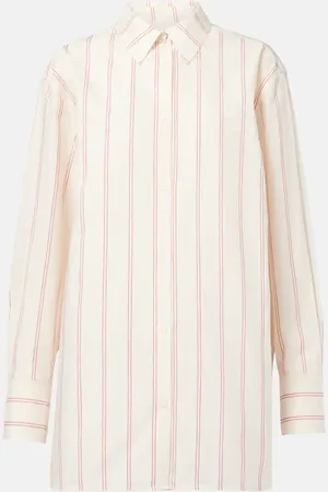 Totême Camicia oversize in cotone e seta a righe