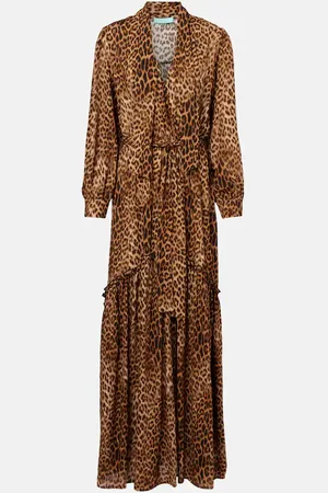 Melissa Odabash Abito lungo Skylar con stampa leopardata