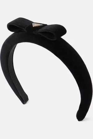 Prada Cerchietto in velluto con logo