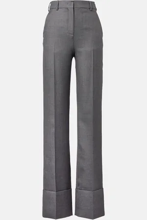 VALENTINO Pantaloni regular in lana a vita alta