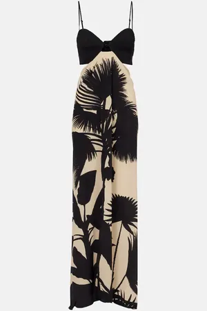 JOHANNA ORTIZ Abito lungo in seta con cut-out