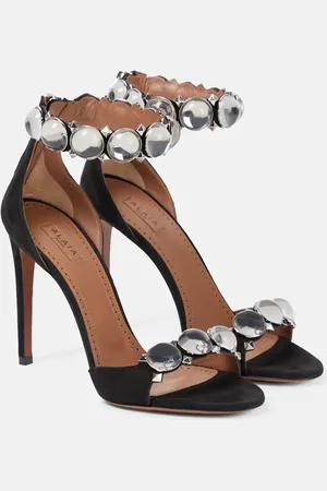 Alaïa Alaïa Sandali La Bombe 110 in suede con cristalli