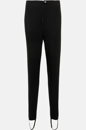 Alaïa Alaïa Pantaloni a vita alta in lana con staffe