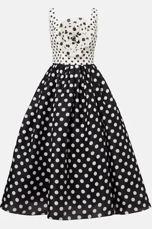 Carolina Herrera Abito midi in seta a pois