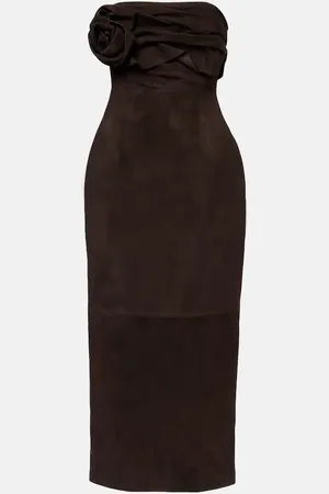MAGDA BUTRYM Abito midi in suede con applicazione