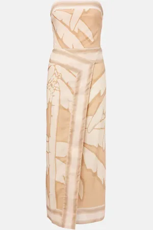 JOHANNA ORTIZ Abito midi Palms Pontoon in popeline