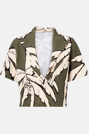 JOHANNA ORTIZ Camicia cropped in spugna con stampa