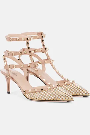 VALENTINO GARAVANI Pumps slingback Rockstud 60 in pelle con cristalli