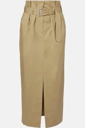 DRIES VAN NOTEN Gonna midi in cotone con cintura