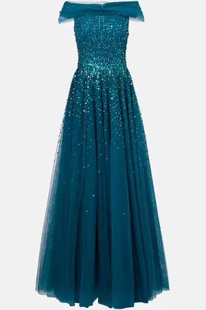 Jenny Packham Abito lungo Bee con cristalli
