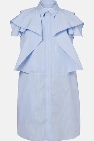SACAI Abito corto in popeline di cotone