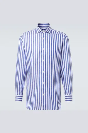Dunhill Camicia Bengal in cotone e lino a righe