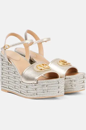 VALENTINO GARAVANI Sandali VLogo in pelle metallizzata