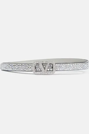 VALENTINO GARAVANI Cintura VLogo Signature in pelle con cristalli