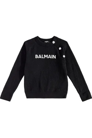 Balmain Pullover in misto lana con logo