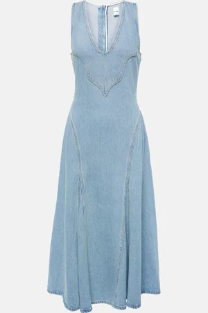 RE/DONE Abito midi Western in denim