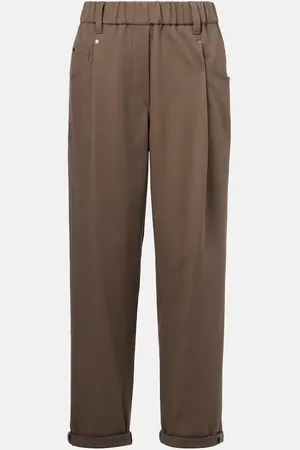 Brunello Cucinelli Pantaloni slim in misto cotone