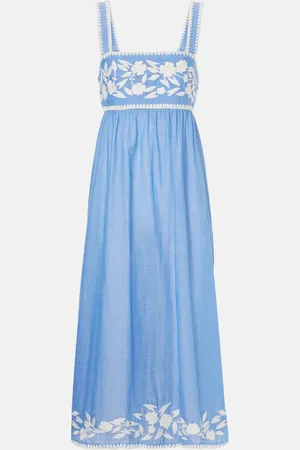 Juliet Dunn Abito midi in chambray di cotone