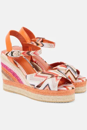 Missoni Espadrillas Carmen con pelle e zeppa