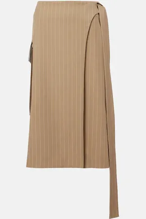 Victoria Beckham Gonna midi in lana gessata