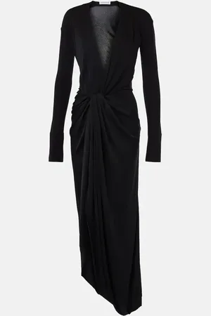 Victoria Beckham Abito lungo in jersey con ruches