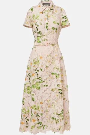MONIQUE LHUILLIER Abito chemisier Rose con stampa