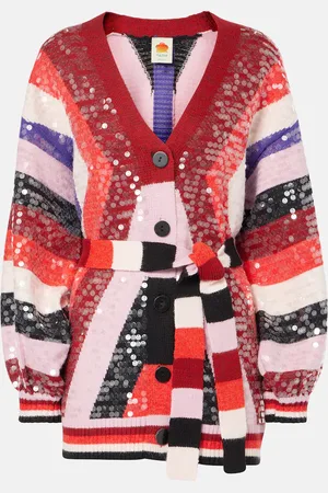Farm Rio Cardigan a righe con paillettes