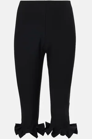 ROTATE Pantaloni capri a vita alta con volant