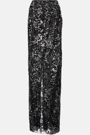 Victoria Beckham Gonna lunga in tulle con paillettes