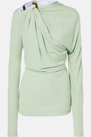 Victoria Beckham Top in jersey con ruches