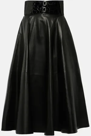 Alaïa Alaïa Gonna midi in pelle a vita alta