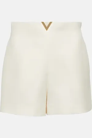 VALENTINO Shorts Vlogo in crêpe di lana e seta