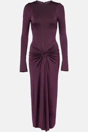 Victoria Beckham Abito midi in jersey con ruches