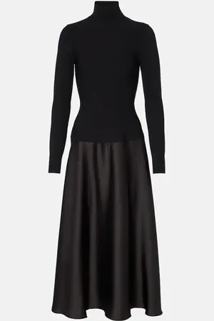 Simkhai Abito midi Frances in maglia e raso
