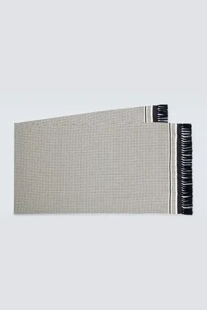 Loro Piana Sciarpa in seta pied-de-poule con frange