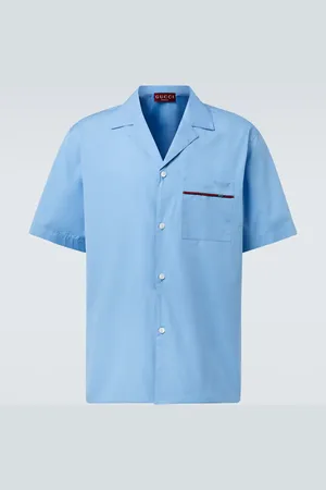 Gucci Camicia Web Stripe in popeline di cotone