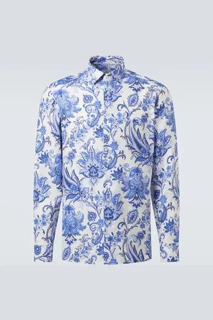 Etro Camicia Roma in lino con stampa